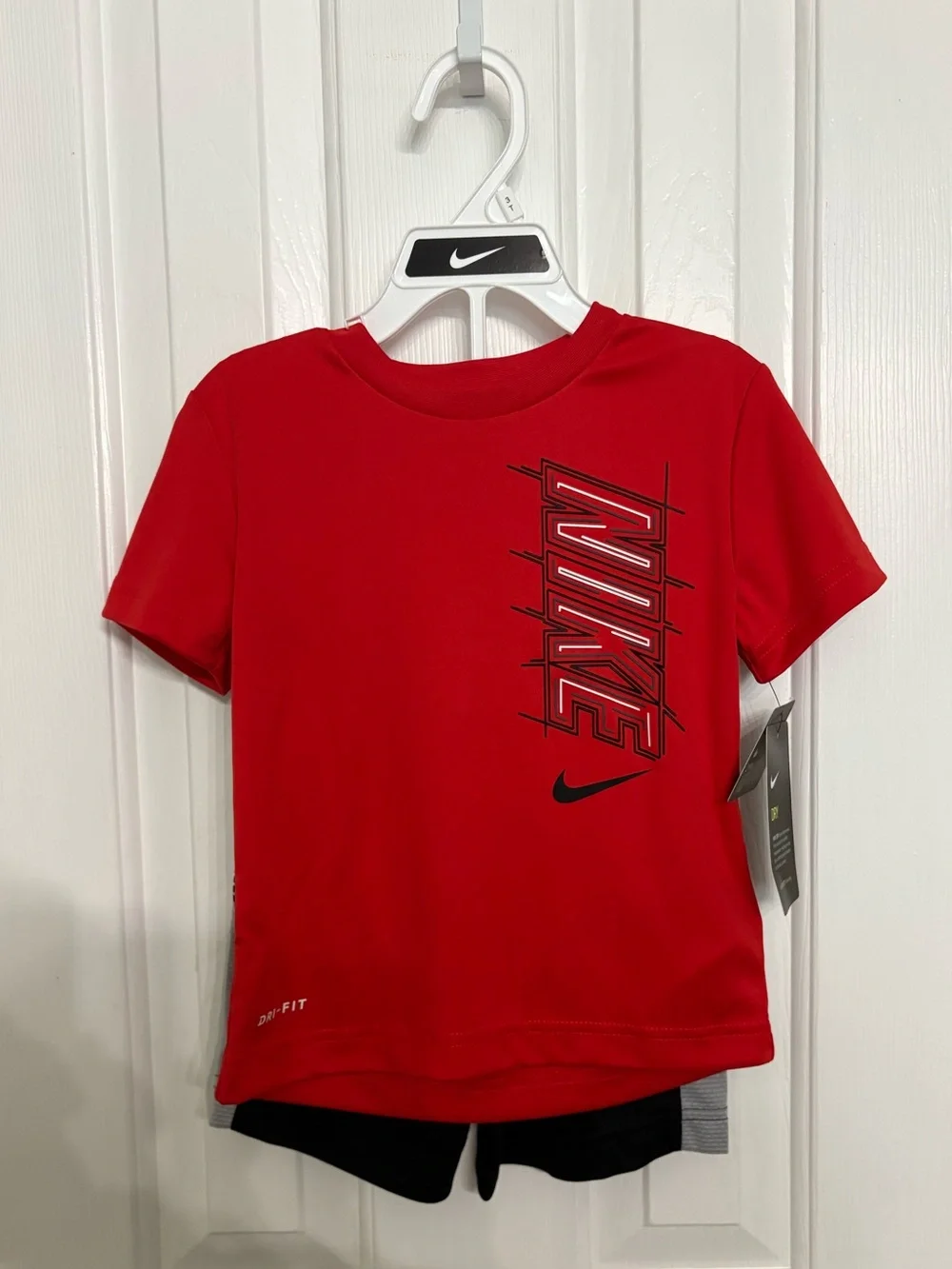 NWT Nike Toddler Short Sleeve Matching Set Red/Black Drifit Athletic